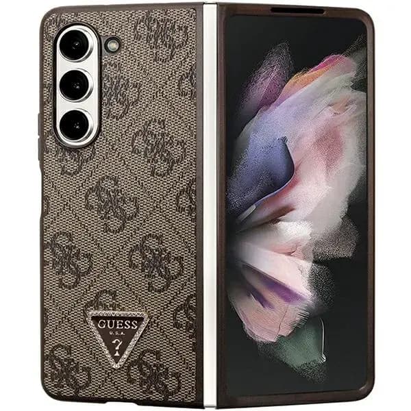 Guess GUHCZFD5P4TDPW Triangle Strass Leather telefoniümbris Samsung Galaxy Z Fold 5