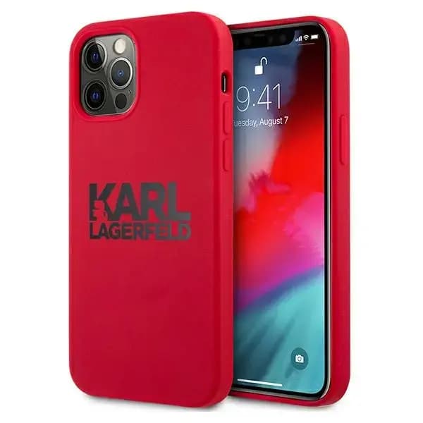 Karl Lagerfeld KLHCP12MSLKLRE Stack Black Logo telefoniümbris iPhone 12 / 12 Pro