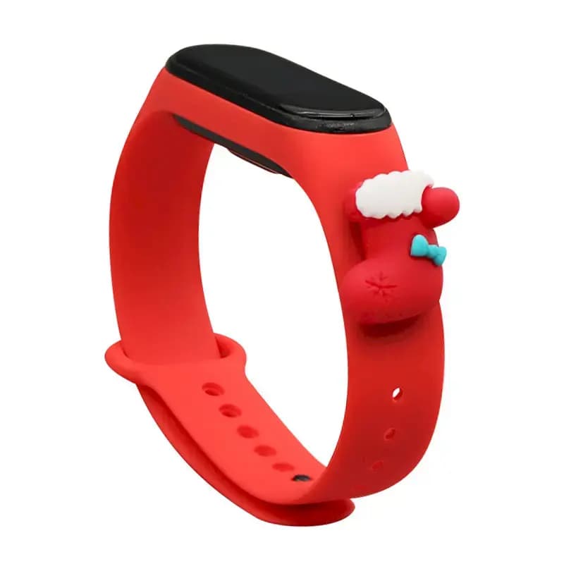 Fusion Xmas Sock silicone watch strap for Xiaomi Mi Band 5/6, red