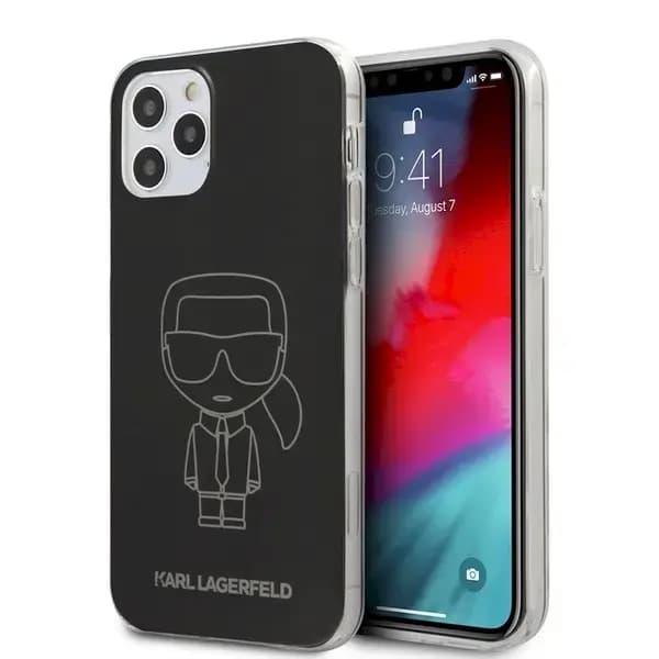 Karl Lagerfeld KLHCP12MPCUMIKBK Iconic Outline telefoniümbris iPhone 12 / 12 Pro