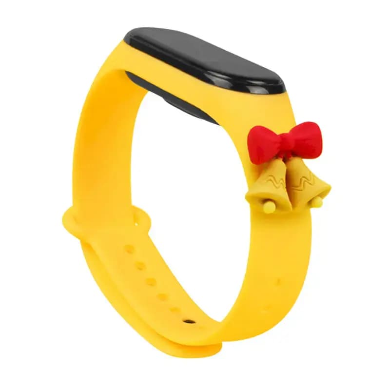 Fusion Xmas Bells silicone watch strap for Xiaomi Mi Band 3/4, yellow