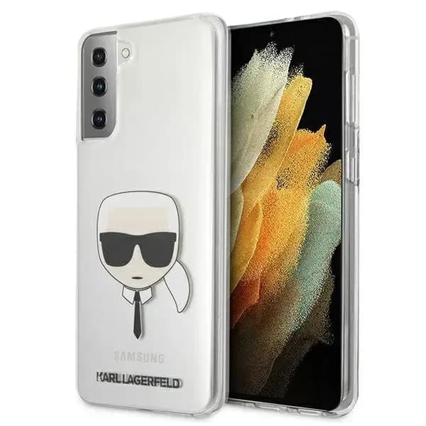 Karl Lagerfeld KLHCS21MKTR Head phone case for Samsung Galaxy S21+, clear