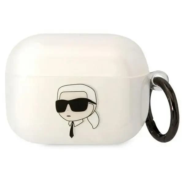 Karl Lagerfeld 3D Logo NFT Karl Head TPU case for AirPods Pro, white