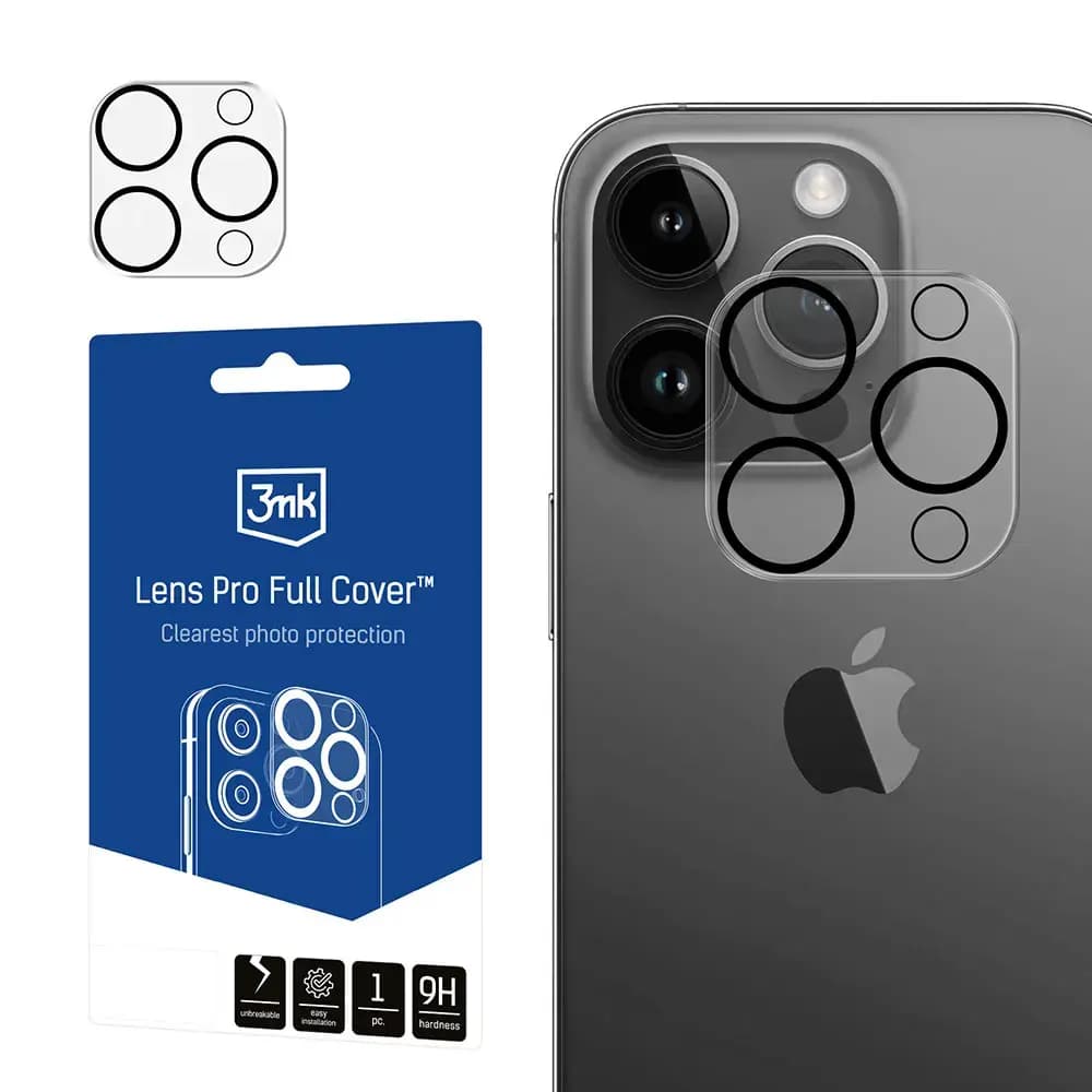 3mk Lens Pro Full Cover kaamera kaitseklaas iPhone 15 Pro / 15 Pro Max