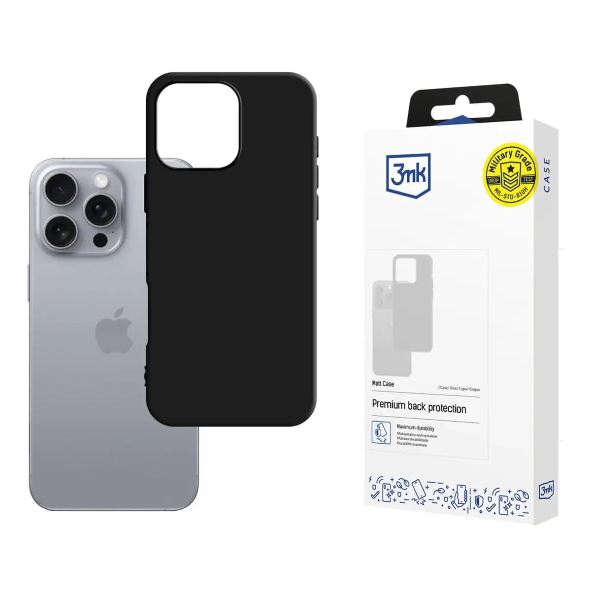 3mk Matt Case iPhone 16 Pro 6,3" ümbris, must