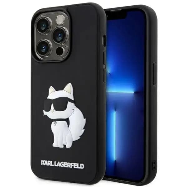Karl Lagerfeld KLHCP14X3DRKHNK Rubber Choupette 3D phone case for iPhone 14 Pro Max