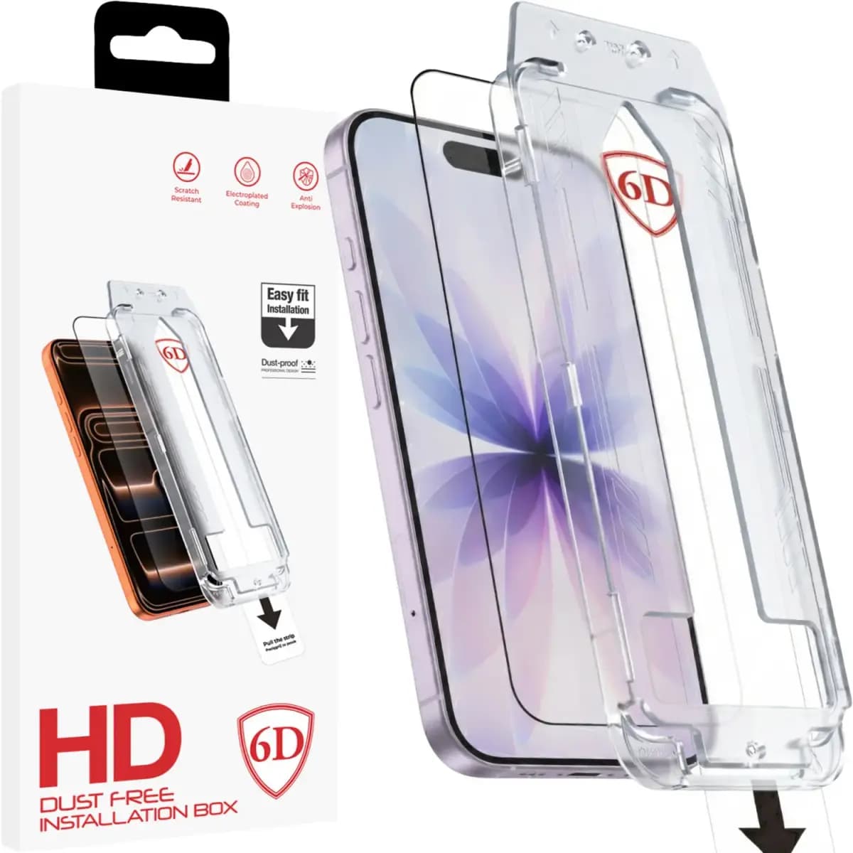Fusion Dust-Free Easy Fit Full Glue 6D tempered glass for iPhone 16 Pro / 17