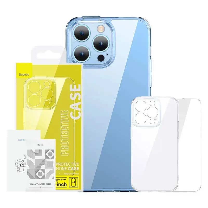 Baseus SuperCeramic iPhone 14 Plus kaitsekomplekt läbipaistev