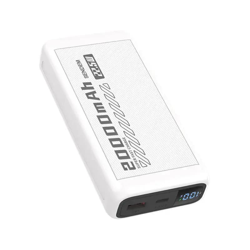 Sendem PH82 akupank 20 000 mAh, 22,5 W, valge