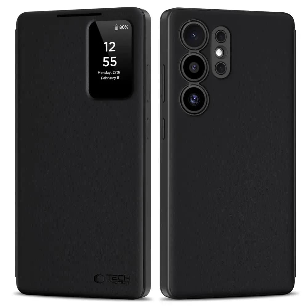 Tech-Protect Smart Wallet phone case for Samsung Galaxy S25 Ultra, black