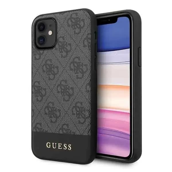 Guess GUHCN61G4GLGR 4G Stripe phone case for iPhone 11, grey