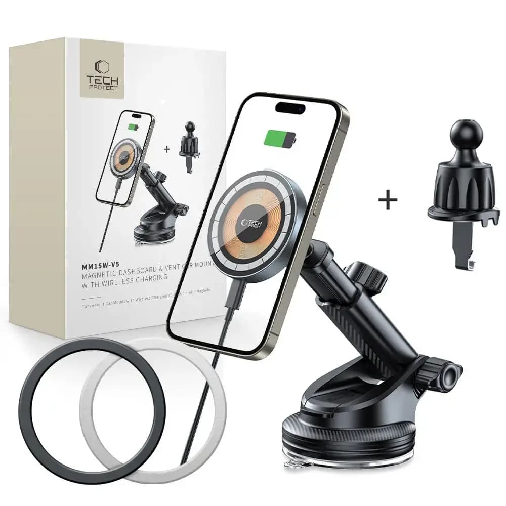 Tech-Protect MM15W-V5 MagSafe car holder with 15 W wireless charging