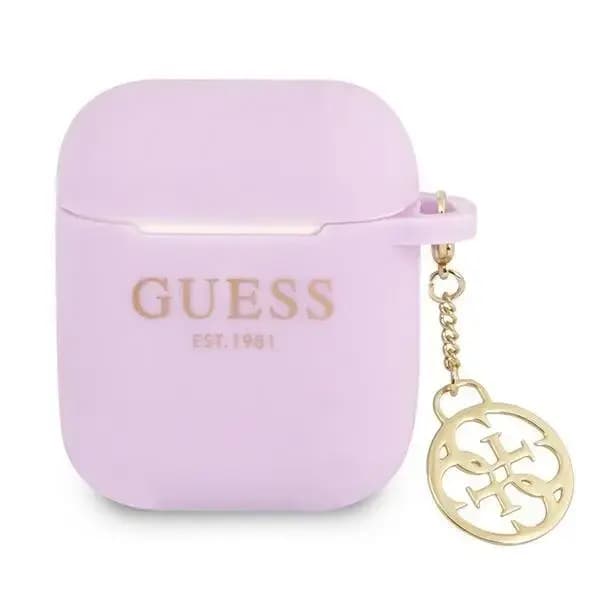 Силиконовый чехол Guess GUA2LSC4EU 4G Charm для AirPods 1–2, фиолетовый