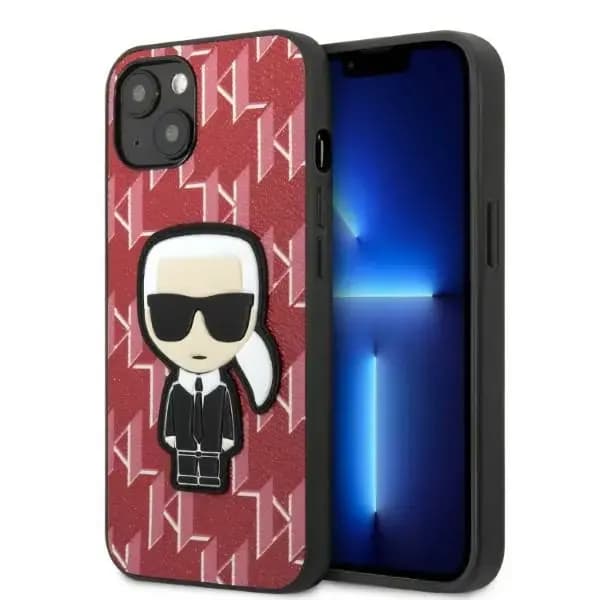 Чехол Karl Lagerfeld Monogram Ikonik для iPhone 13, красный