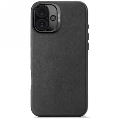 Decoded Leather phone case with MagSafe for iPhone 16 Plus, black