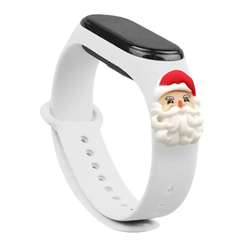 Fusion Xmas Santa silicone watch strap for Xiaomi Mi Band 3/4, white