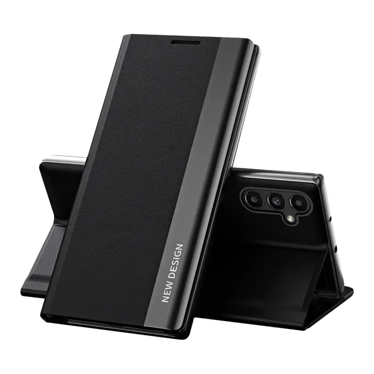 Fusion Sleep PRO Eco Leather raamatkaas Samsung Galaxy A13 4G, must