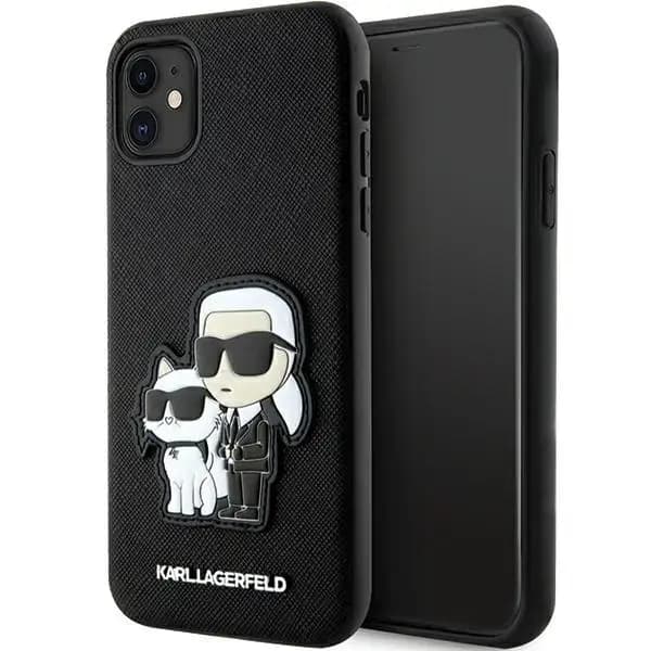 Karl Lagerfeld PU Saffiano Karl And Choupette NFT telefoniümbris iPhone 11, must