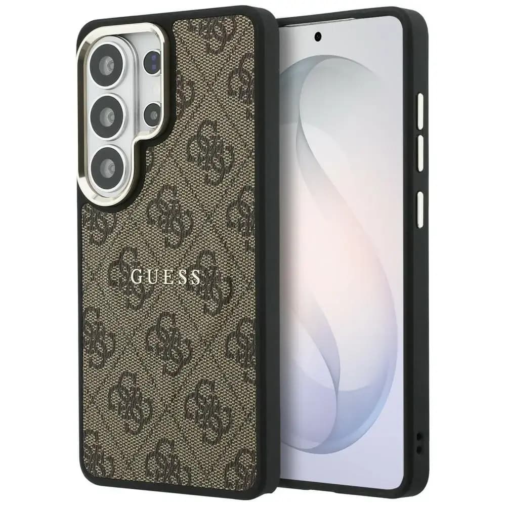 Чехол Guess 4G Embossed для Samsung Galaxy S26 Ultra, коричневый
