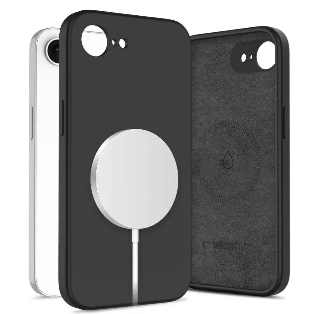 TECH-PROTECT Liquid Silicone MagSafe telefoniümbris iPhone 16e, must