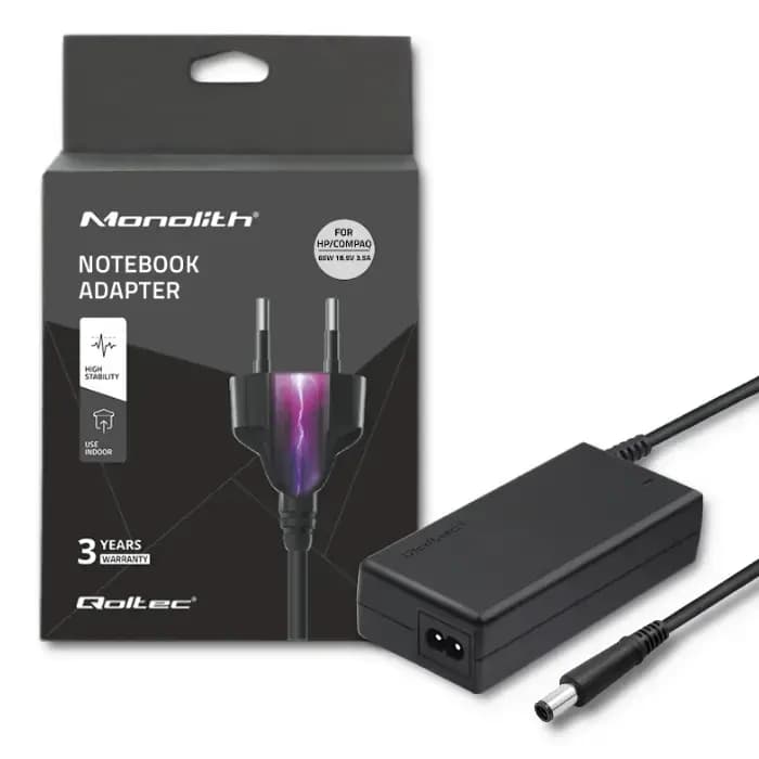 Qoltec 50069 power adapter for HP laptops 65 W, 18.5 V, 7.4 × 5.0 mm