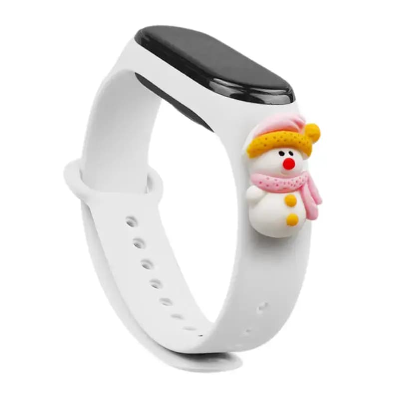 Fusion Xmas Snowman 2 kellarihm Xiaomi Mi Band 5/6, valge