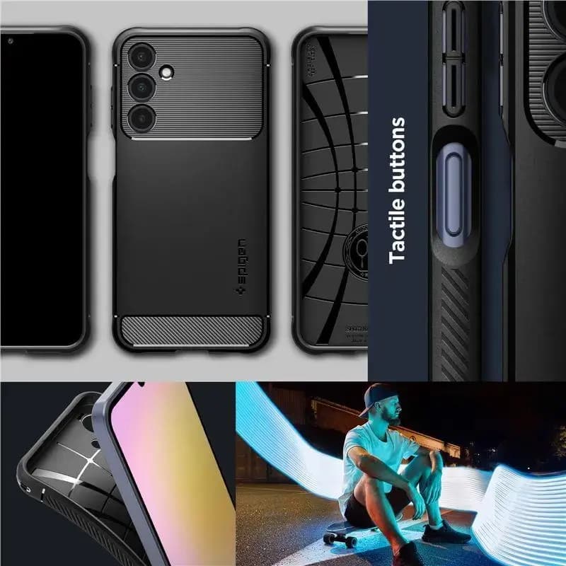 Spigen Rugged Armor phone case for Samsung Galaxy A25, black