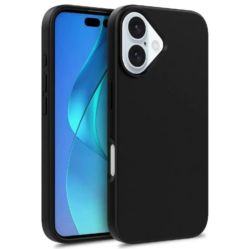 Чехол Multiple Color Wheat Bran для iPhone 16, чёрный