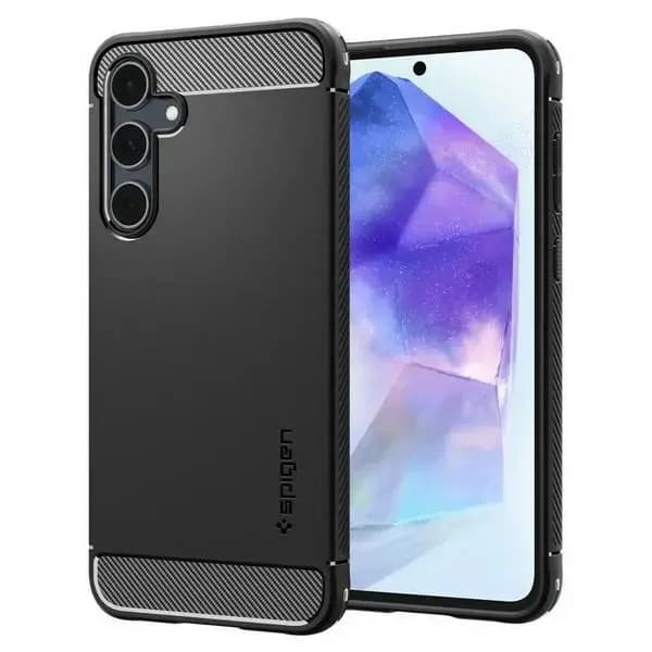 Spigen Rugged Armor phone case for Samsung Galaxy A55 5G, black