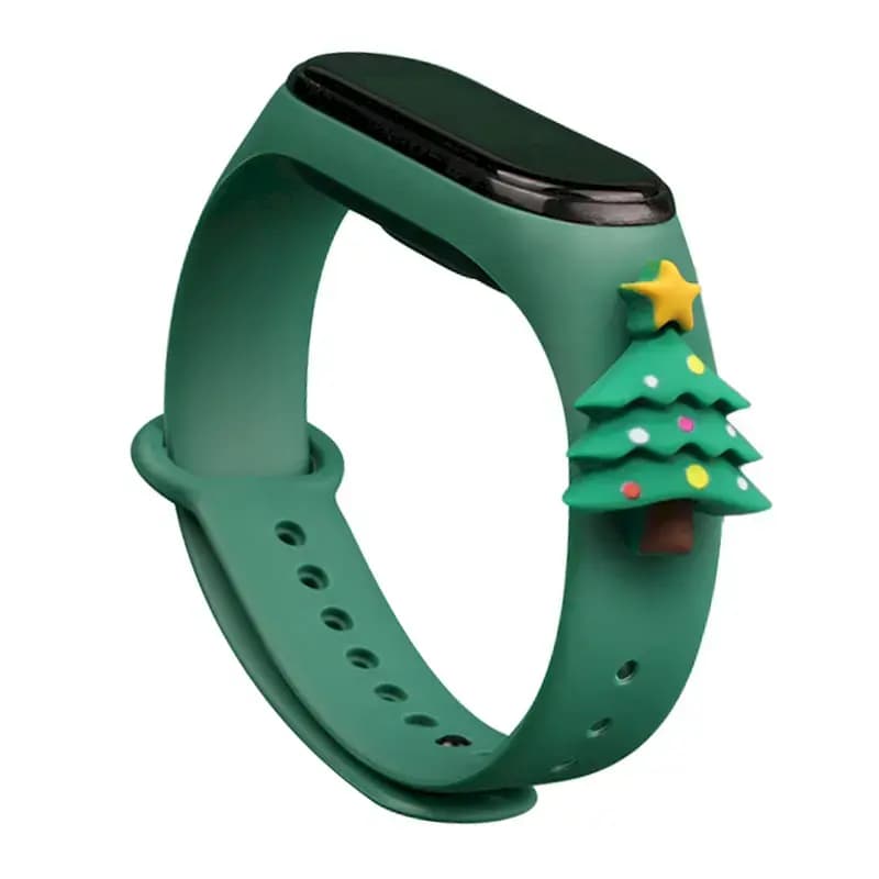 Fusion Xmas Christmas Tree silicone watch strap for Xiaomi Mi Band 3/4, green