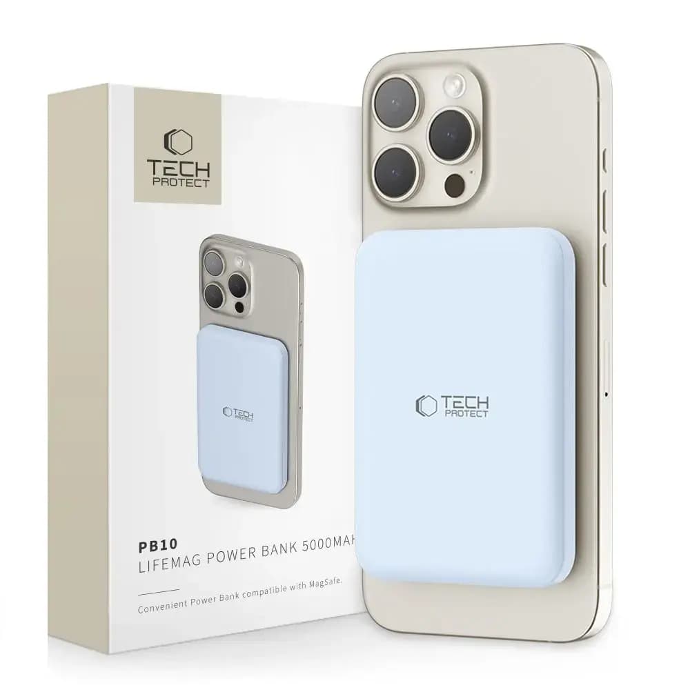 Tech-Protect LifeMag PB10 akupank 5000 mAh, 18 W, MagSafe, sinine