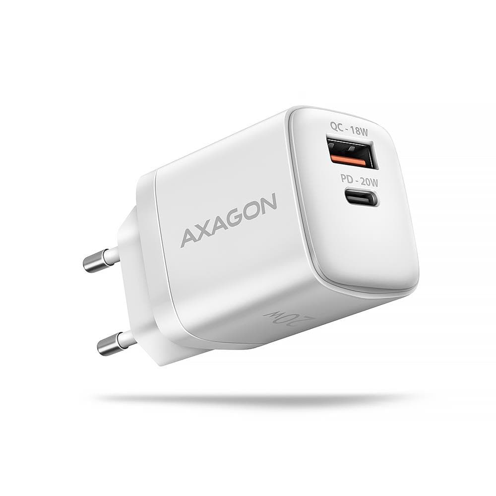 AXAGON ACU-PQ20W 20W Dual-Port Wall Charger – White