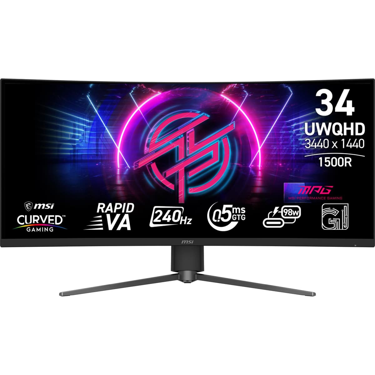 MSI MPG346CQRFX24 34" ultralaiekraanmonitor 3440x1440