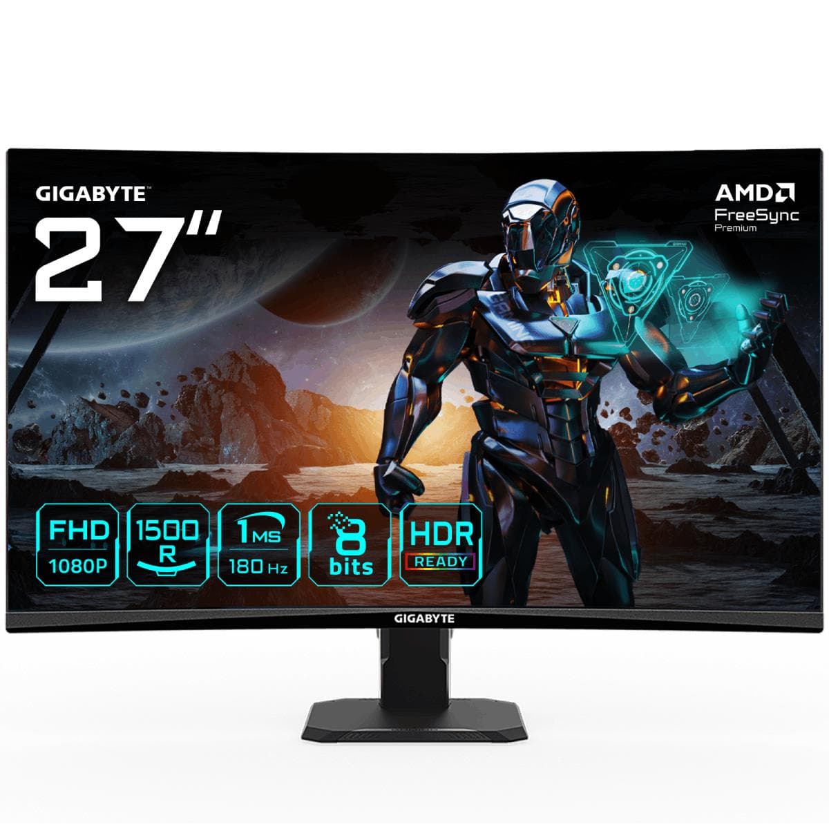 LCD Monitor|GIGABYTE|GS27FC Gaming Monitor|27"|Gaming/Curved|Panel VA|1920x1080|16:9|180Hz|Matte|1 ms|Tilt|Colour Black|GS27FCEK