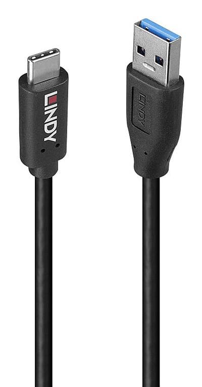 Кабель Lindy 36970 USB 3.2 Gen 2 A – USB-C, 0,5 м, 10 Гбит/с, чёрный