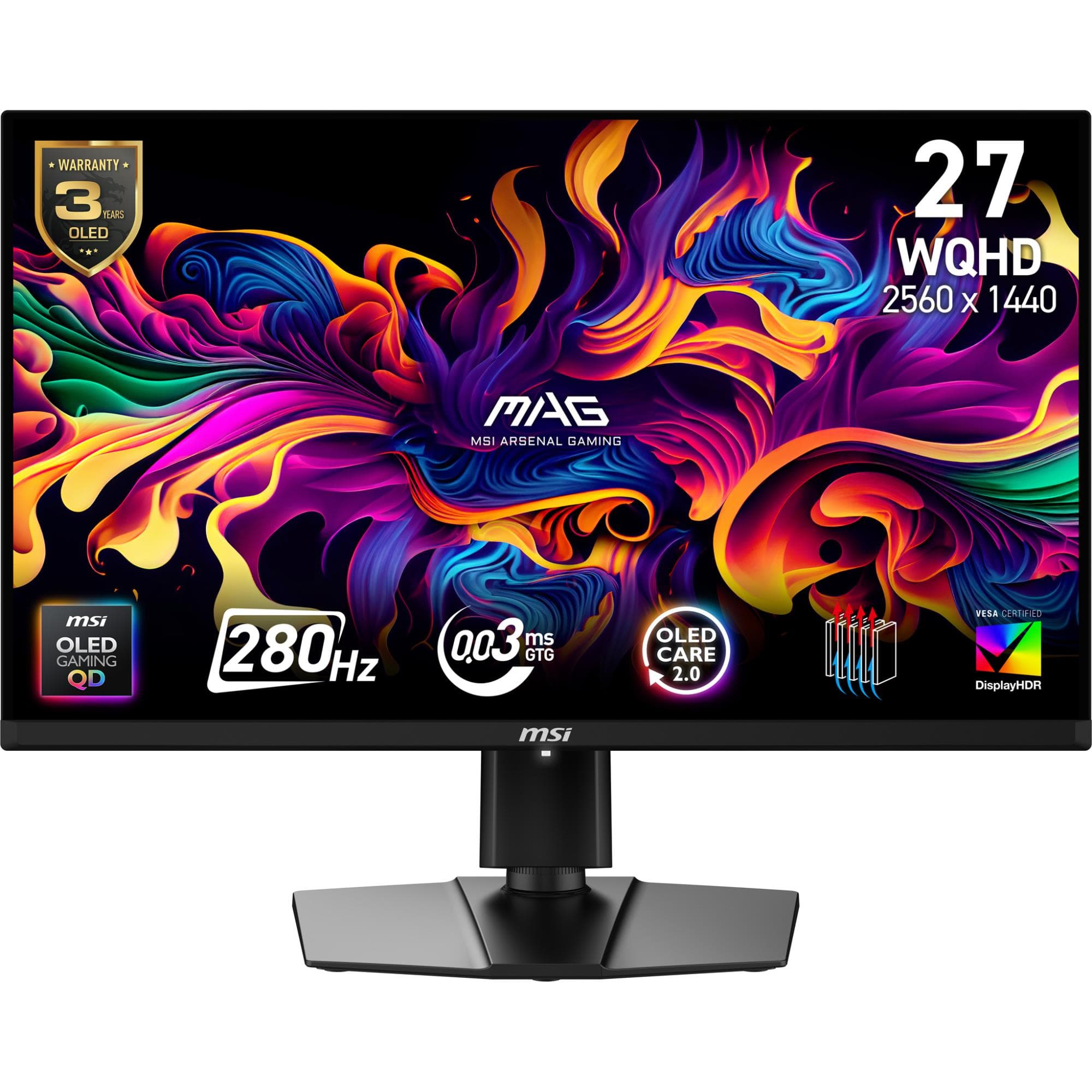 MSI MAG271QPQD-OLEDX28 26,5" monitor QD-OLED 2560x1440