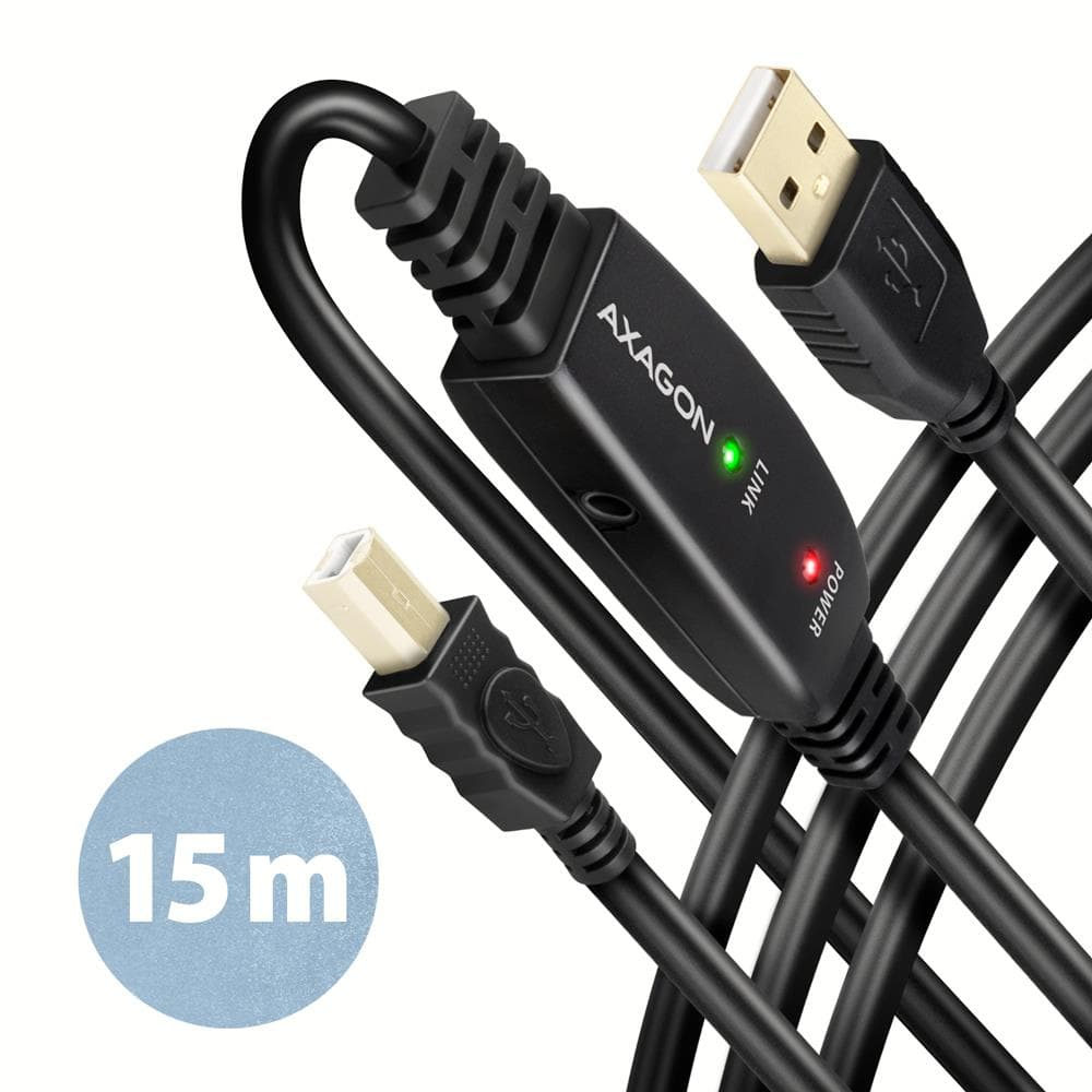 AXAGON ADR-215B USB 2.0 A-M/B-M 15m aktiivsed andmekaabel