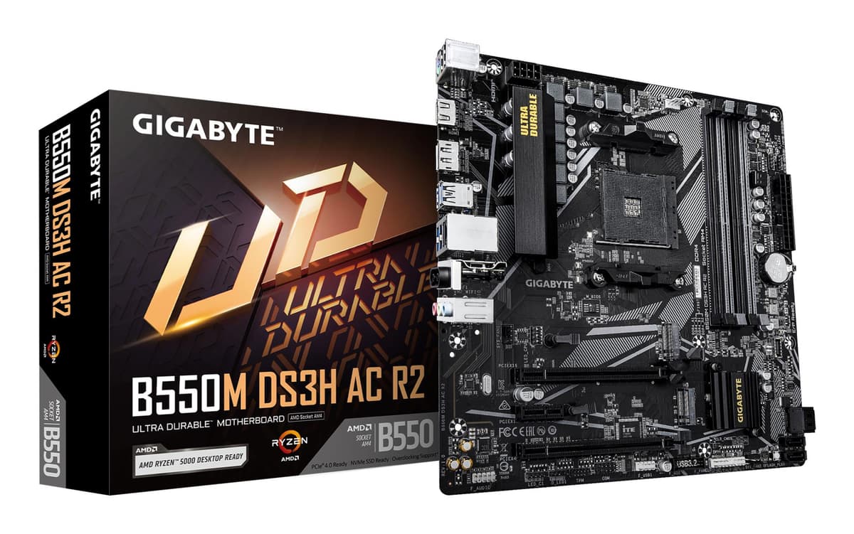 Gigabyte B550M DS3H AC emaplaat AMD AM4 Micro-ATX DDR4 Wi-Fi