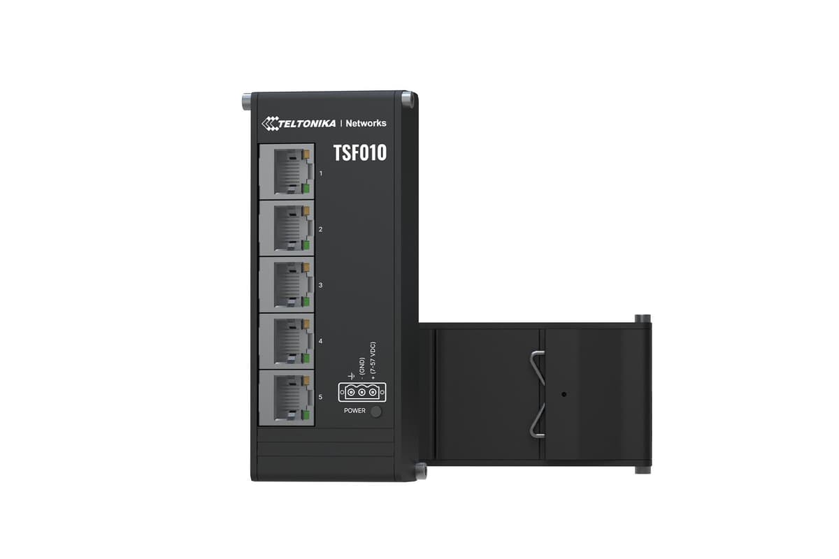 Teltonika TSF010 Unmanaged DIN Rail Network Switch 5-Port Fast Ethernet