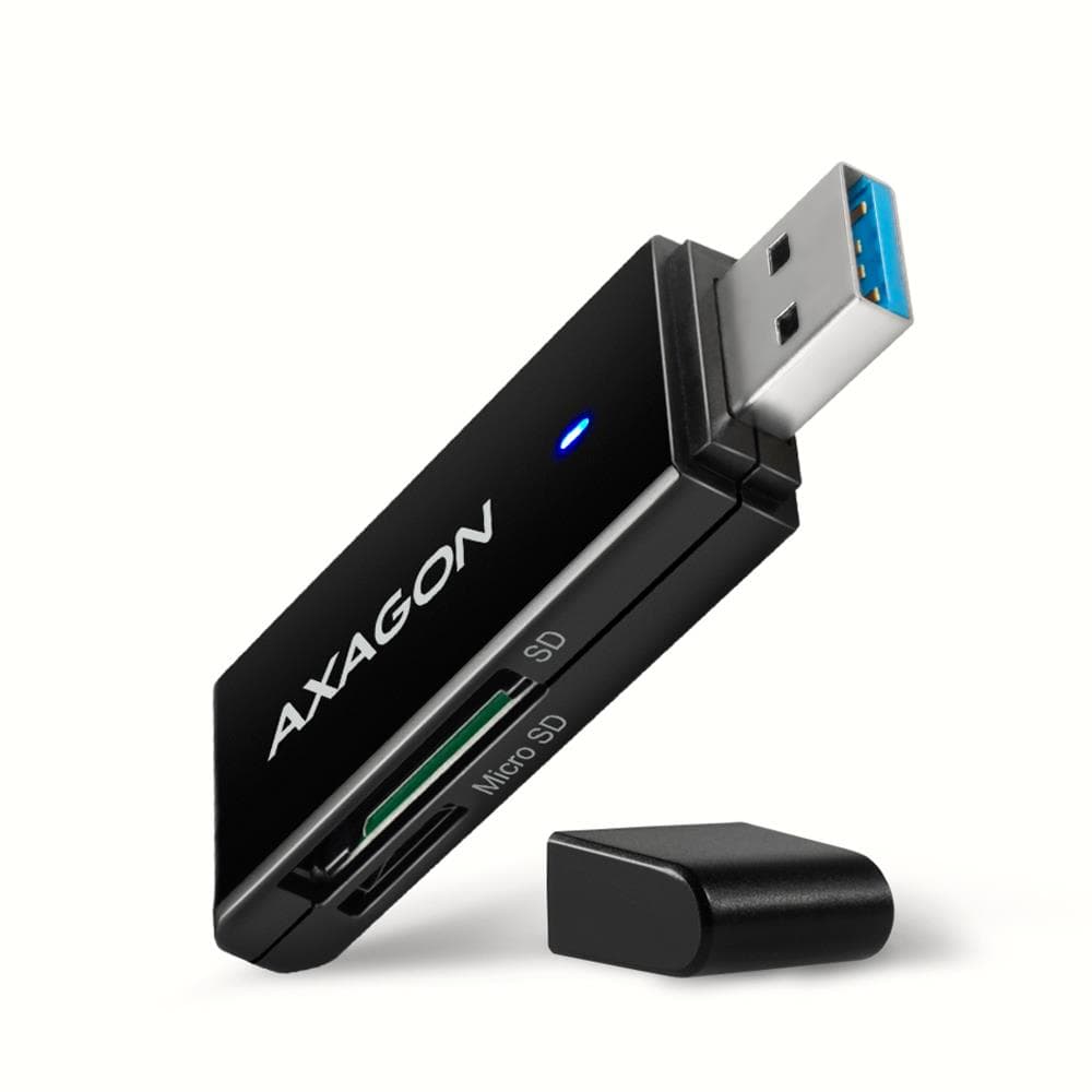 Axagon CRE-S2N Memory Card Reader USB-A 3.2, SD and microSD, Black