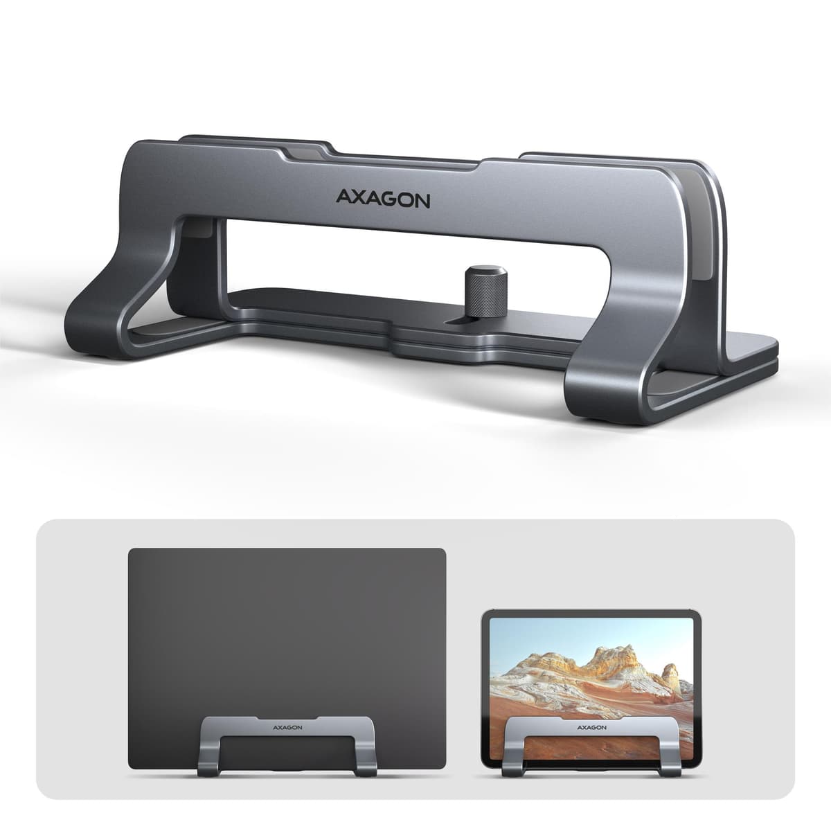 AXAGON Vertical Aluminum Notebook Stand 10-17.3 inch