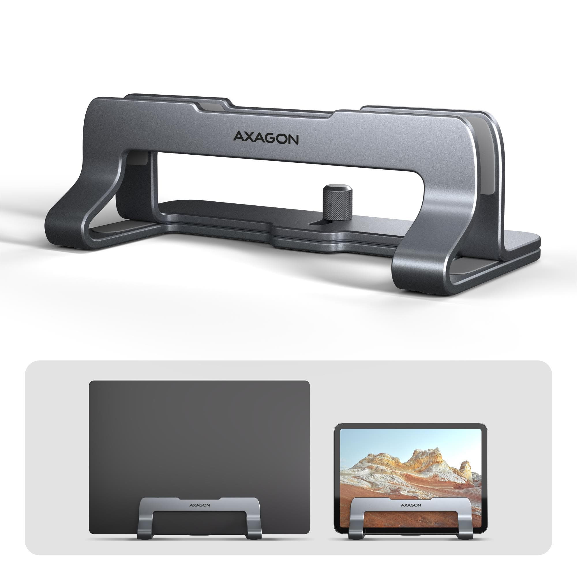 AXAGON Vertical Aluminum Notebook Stand 10-17.3 inch