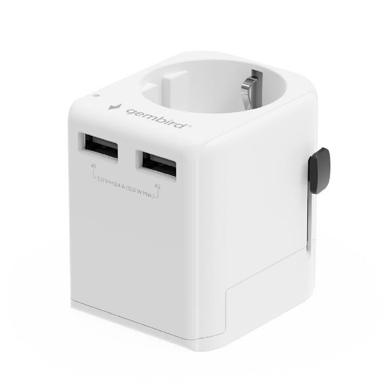 Gembird TPA-EU2A12-01-W 12W EU Universal Power Adapter