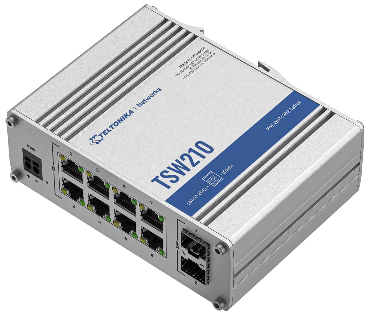 Teltonika TSW210 неуправляемый коммутатор 8 портов Gigabit Ethernet