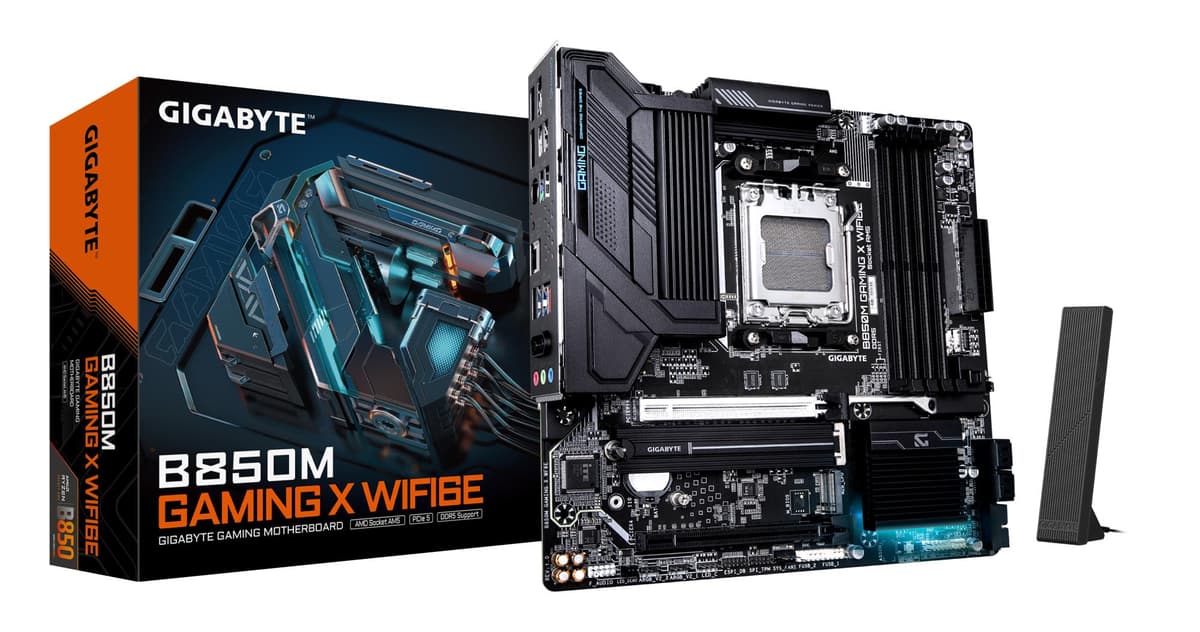Mainboard|GIGABYTE|AMD B850|Socket AM5|micro ATX|RAM DDR5-SDRAM|4xSlots|Wi-Fi Yes|Bluetooth Yes|2xNumber of M.2 (M) slots|GIGABYTE B850M GAMING X WIFI6E|B850MGAMINGXWF6E1.1