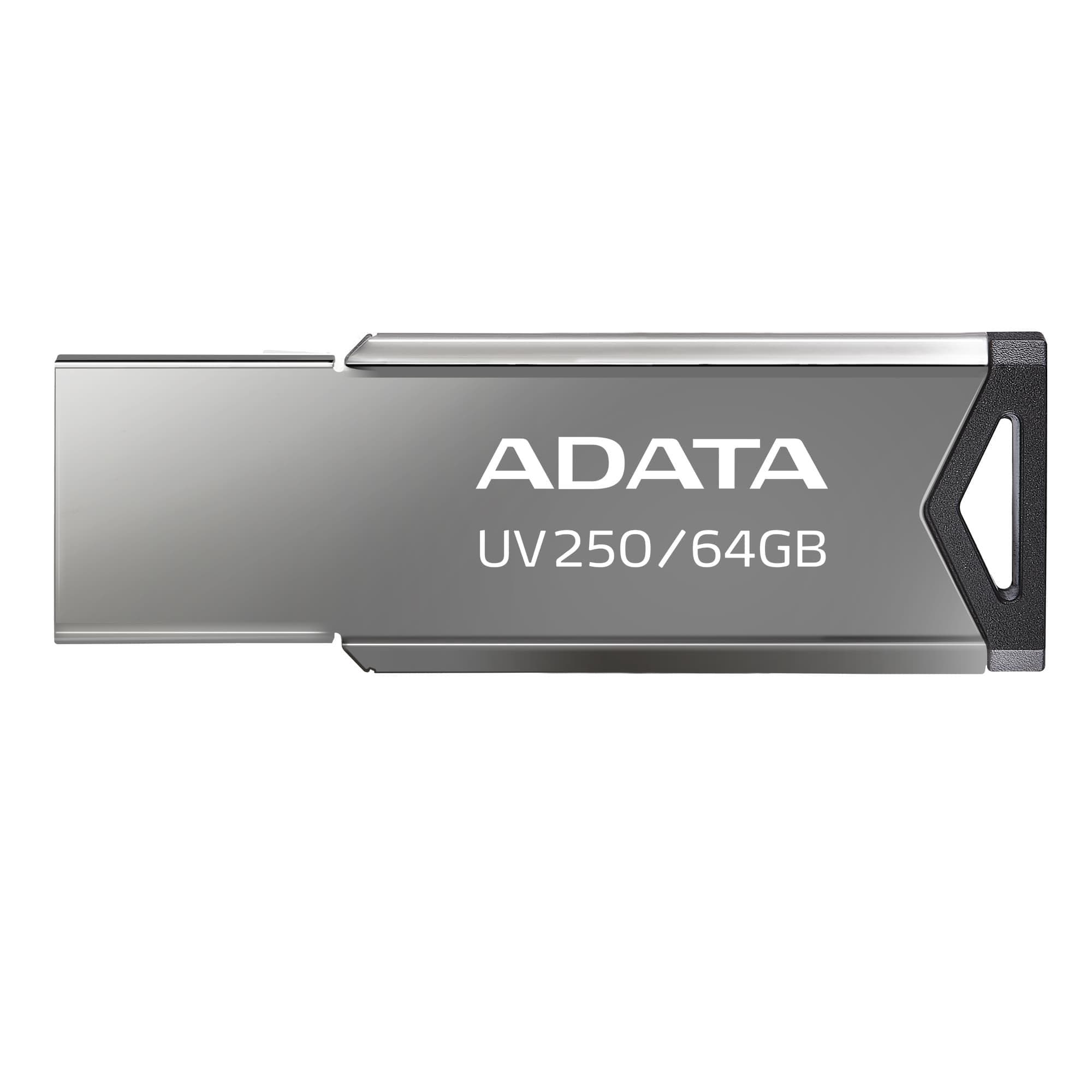 Флешка ADATA UV250 64 ГБ USB 2.0, серебристая