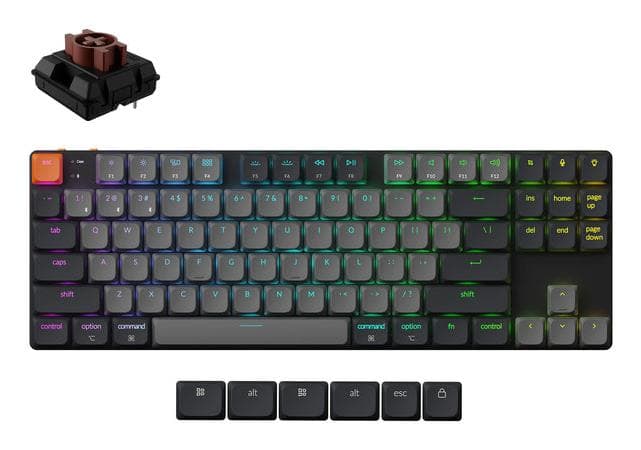 Keychron K1 Version 6 RGB Juhtmeta Mehaaniline Klaviatuur - Hall