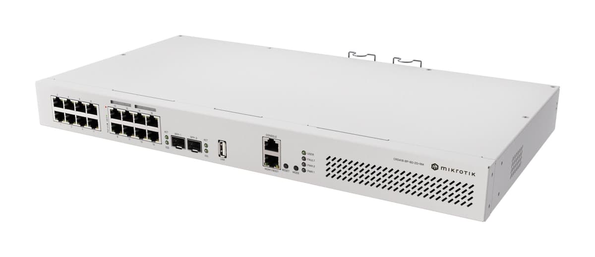 MikroTik CRS418-8P-8G-2S+RM 16-Port PoE Gigabit Rack Switch