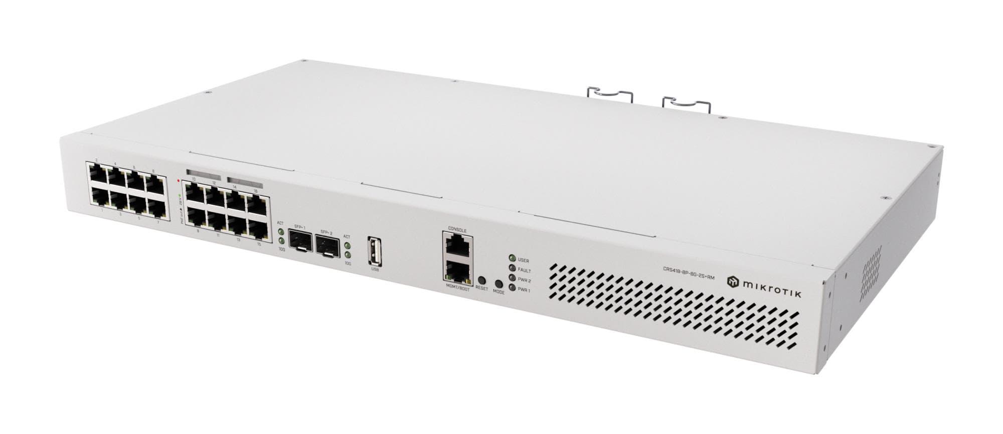 MikroTik CRS418-8P-8G-2S+RM 16-Port PoE Gigabit Rack Switch