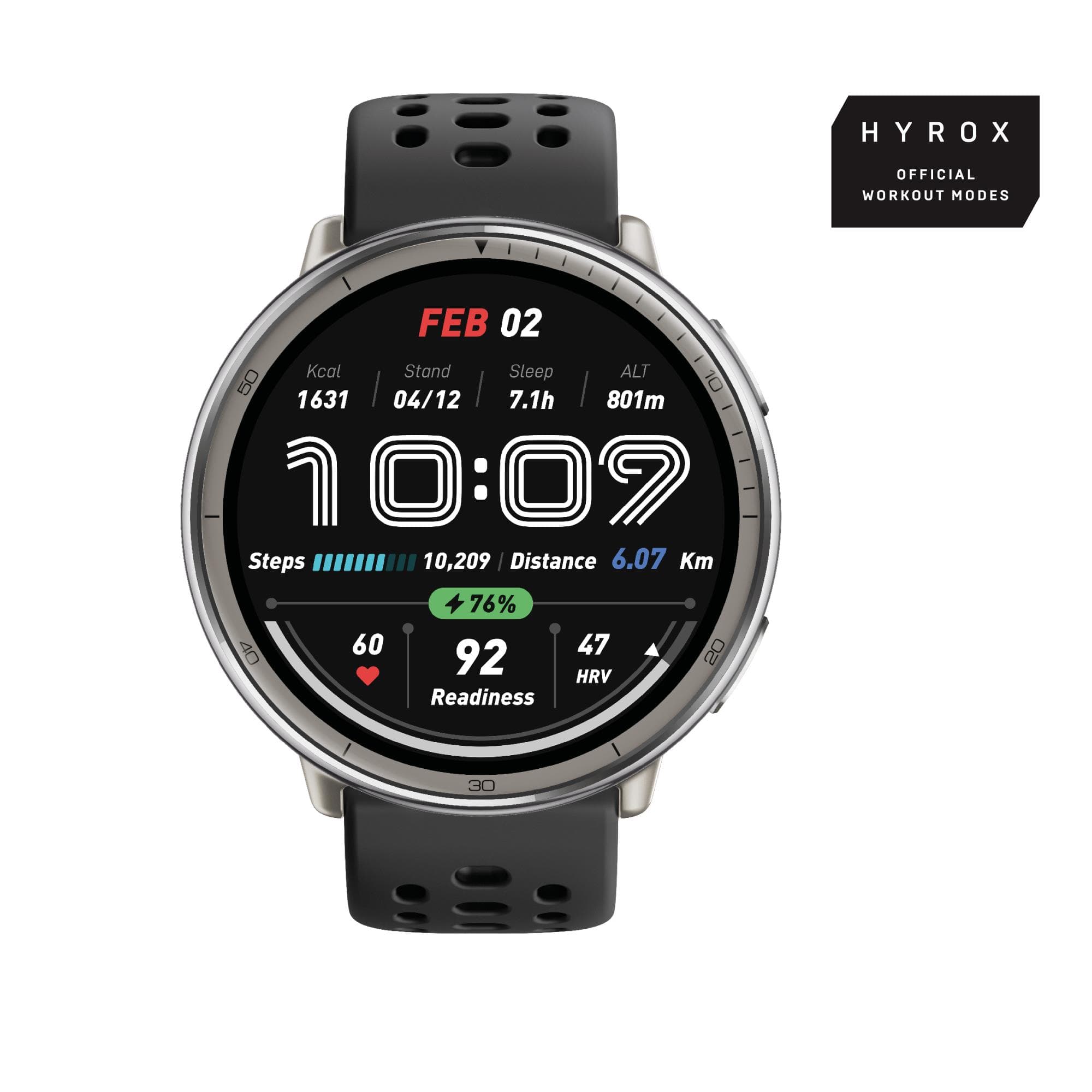 Amazfit Active 2 nutikell hõbedane, must rihm